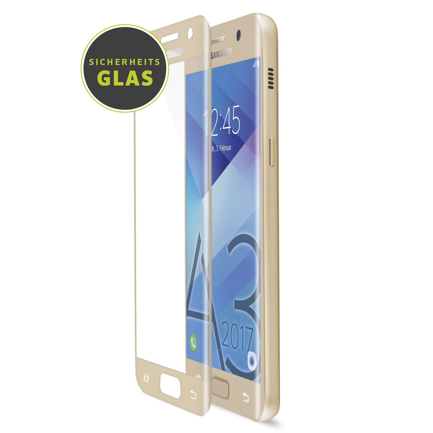 Artwizz Schutzfolie CurvedDisplay for Samsung Galaxy A3 (2017) (Glass Protection), gold, Galaxy A3 (2017)