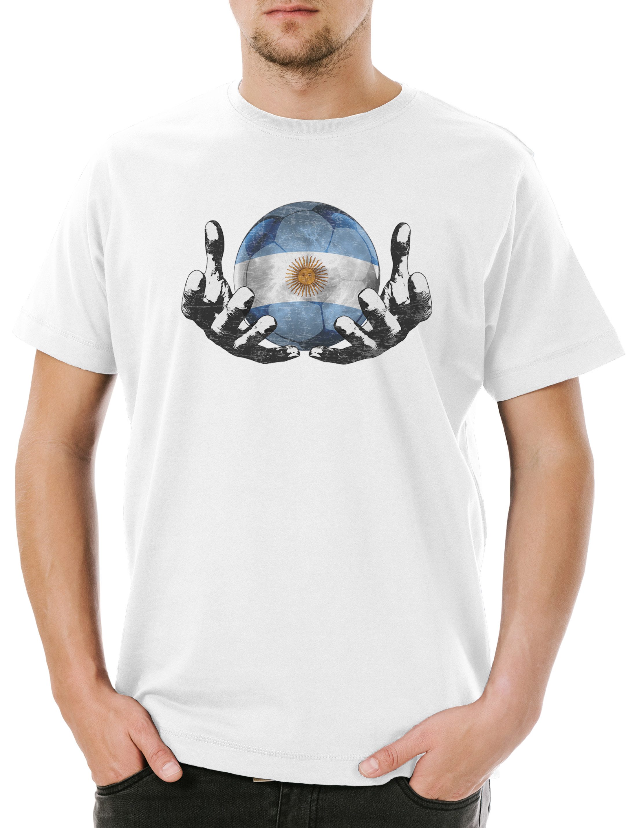 Print-Shirt Argentina Football Magic Ball Herren T-Shirt Argentinien Argentinisch