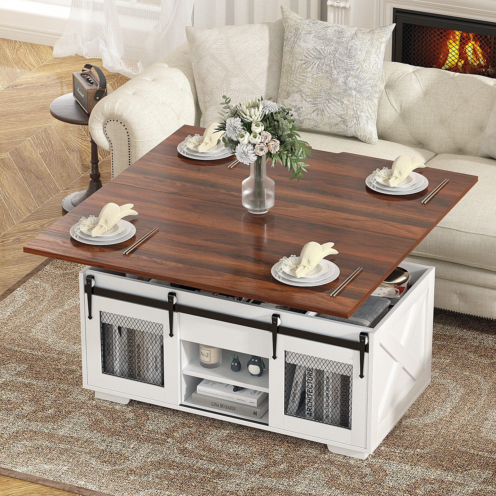 VOWNER Couchtisch 3-in-1-Multifunktions-Wohnzimmertisch, höhenverstellbar, günstig online kaufen