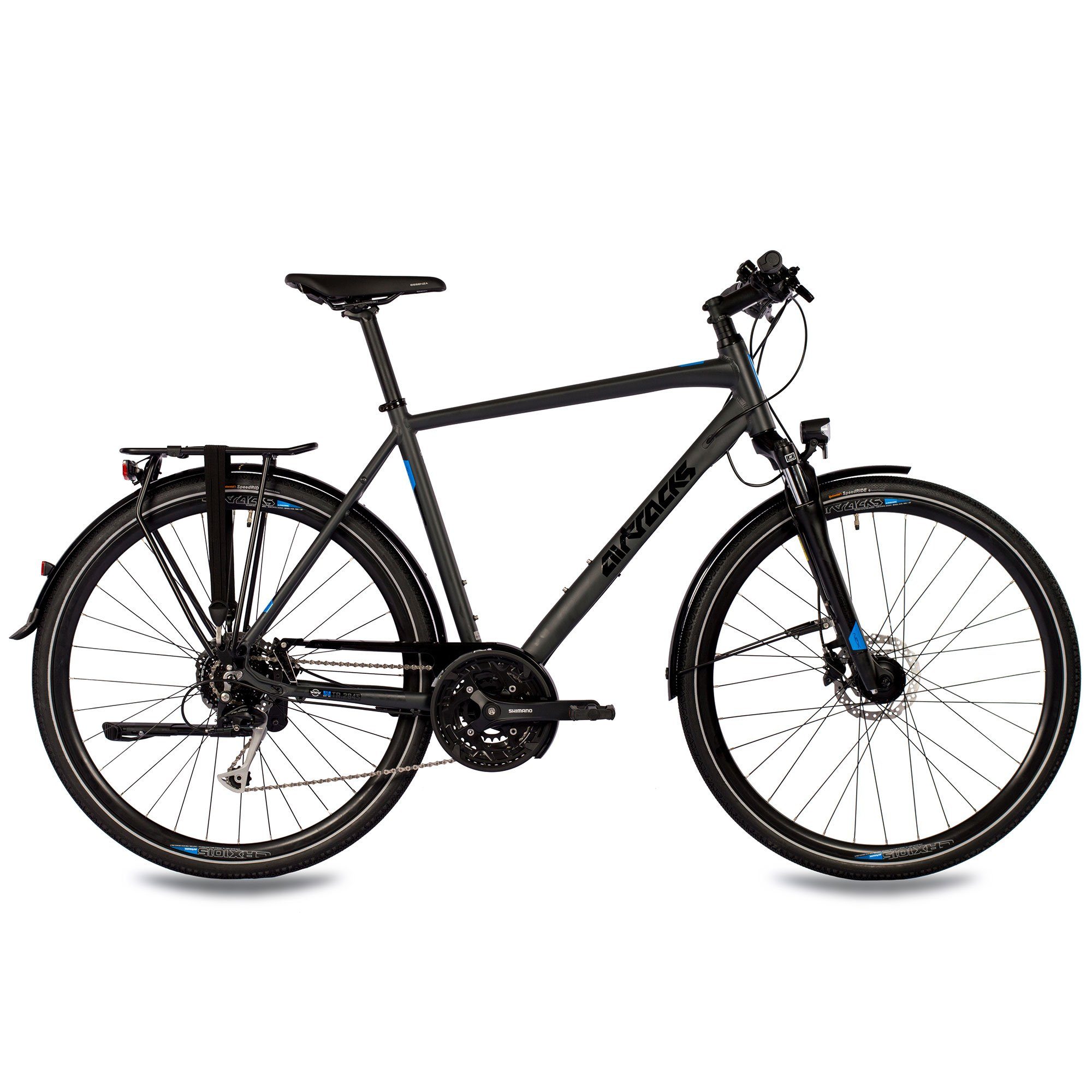 Airtracks Trekkingrad Herren Trekking Fahrrad 28 Zoll Trekkingrad TR.2845, 27 Gang, Kettenschaltung, (Alivio RD-M4000 SGS Shadow), Schwarz Matt - Rahmenhöhen 52cm und 56cm - Modell 2026