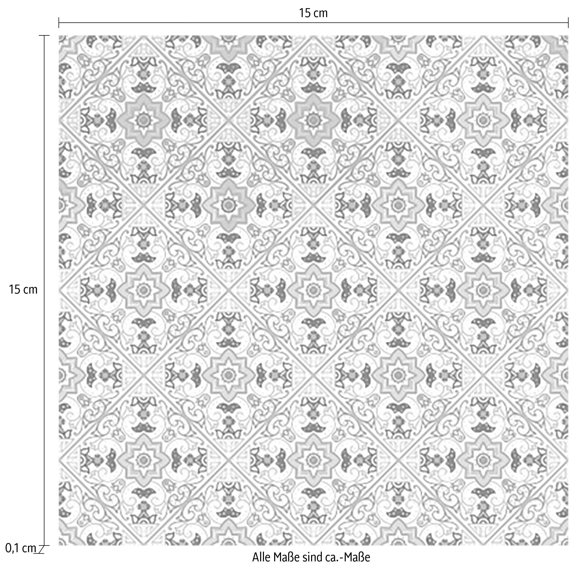 queence Fliesenaufkleber Symmetrie, Stickerfliesen, selbstklebend, Sticker, 12er Set