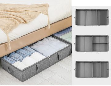 Mrichbez Aufbewahrungsdose 50L Unterbettkommode Unterbett Aufbewahrungsbox mit deckel (1 St), Faltbare Kleidung Aufbewahrung Aufbewahrungstasche
