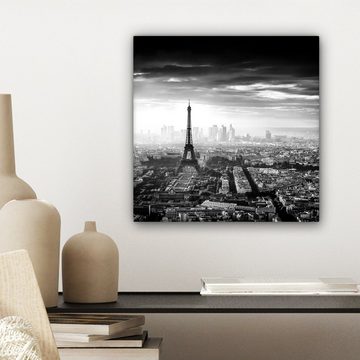 OneMillionCanvasses® Leinwandbild Paris - Skyline - Eiffelturm - Stadt - Wolken, (1 St), Leinwand Bilder für Wohnzimmer Schlafzimmer, 20x20 cm