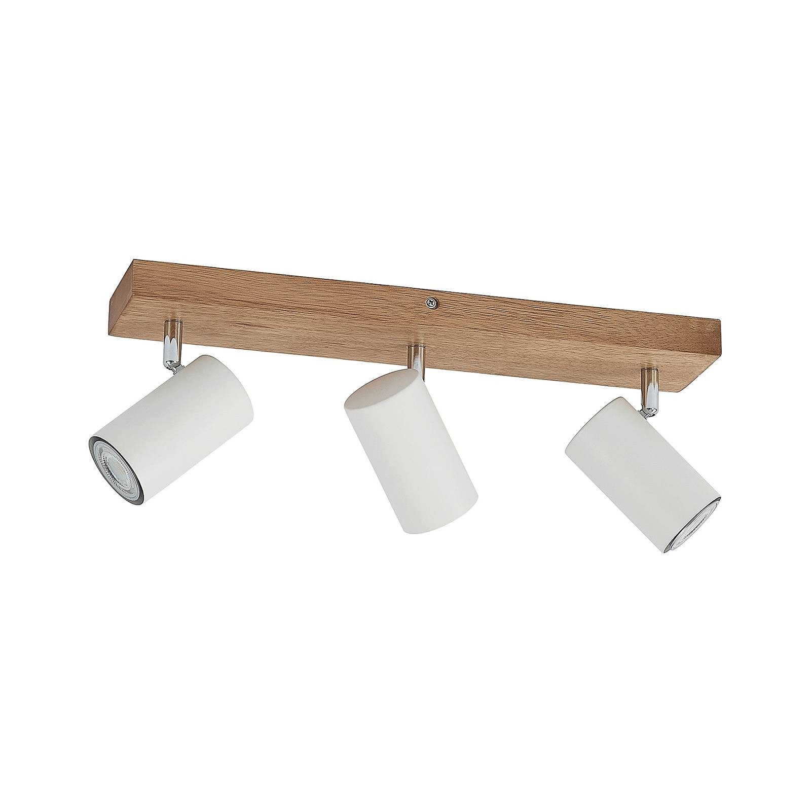 Lindby Deckenstrahler Maniva, Holz IP20, 3 x 8 W LED