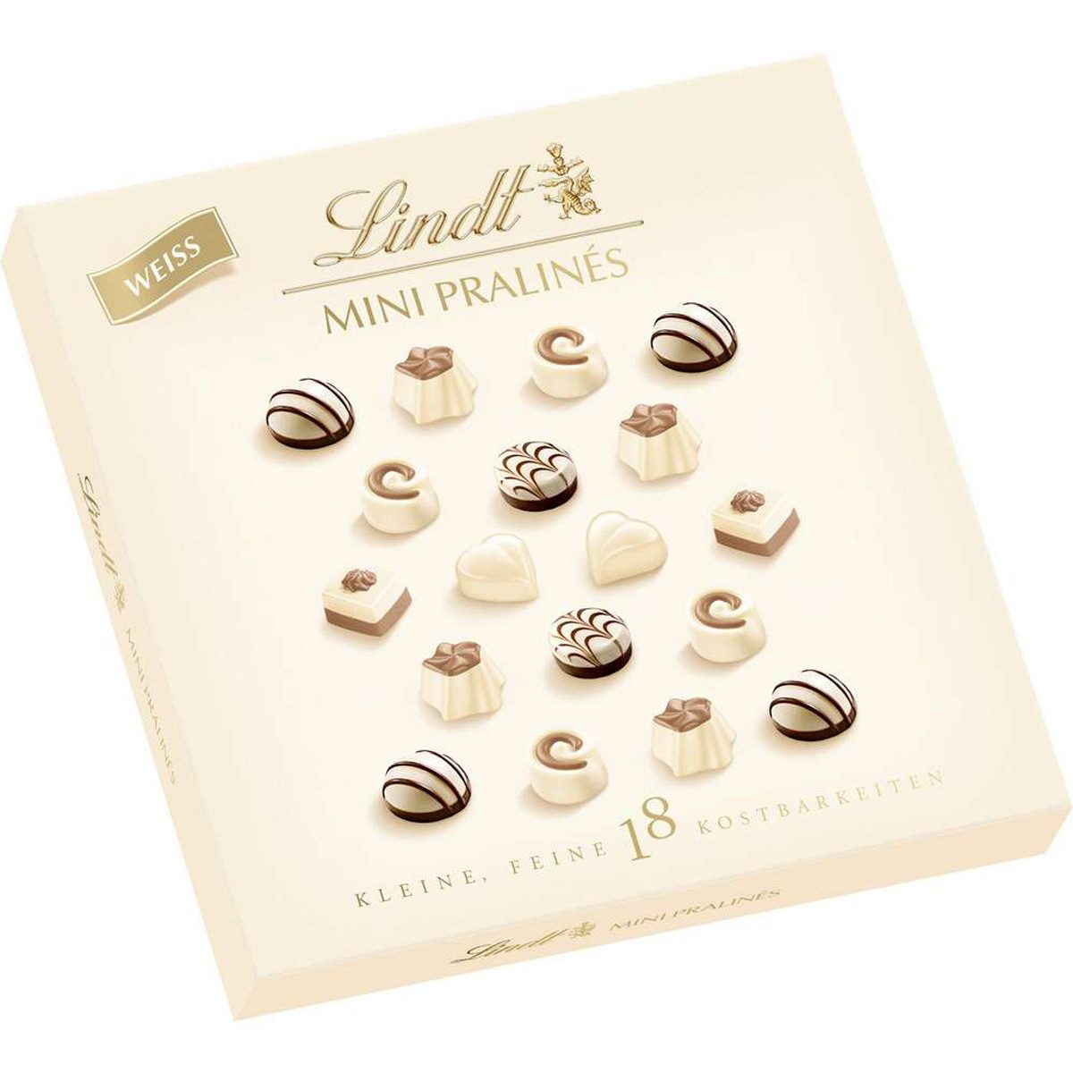 LINDT Schokolade, Lindt Schoko Pralinen in Mini Weiß mit cremiger Kakaobutter 90g