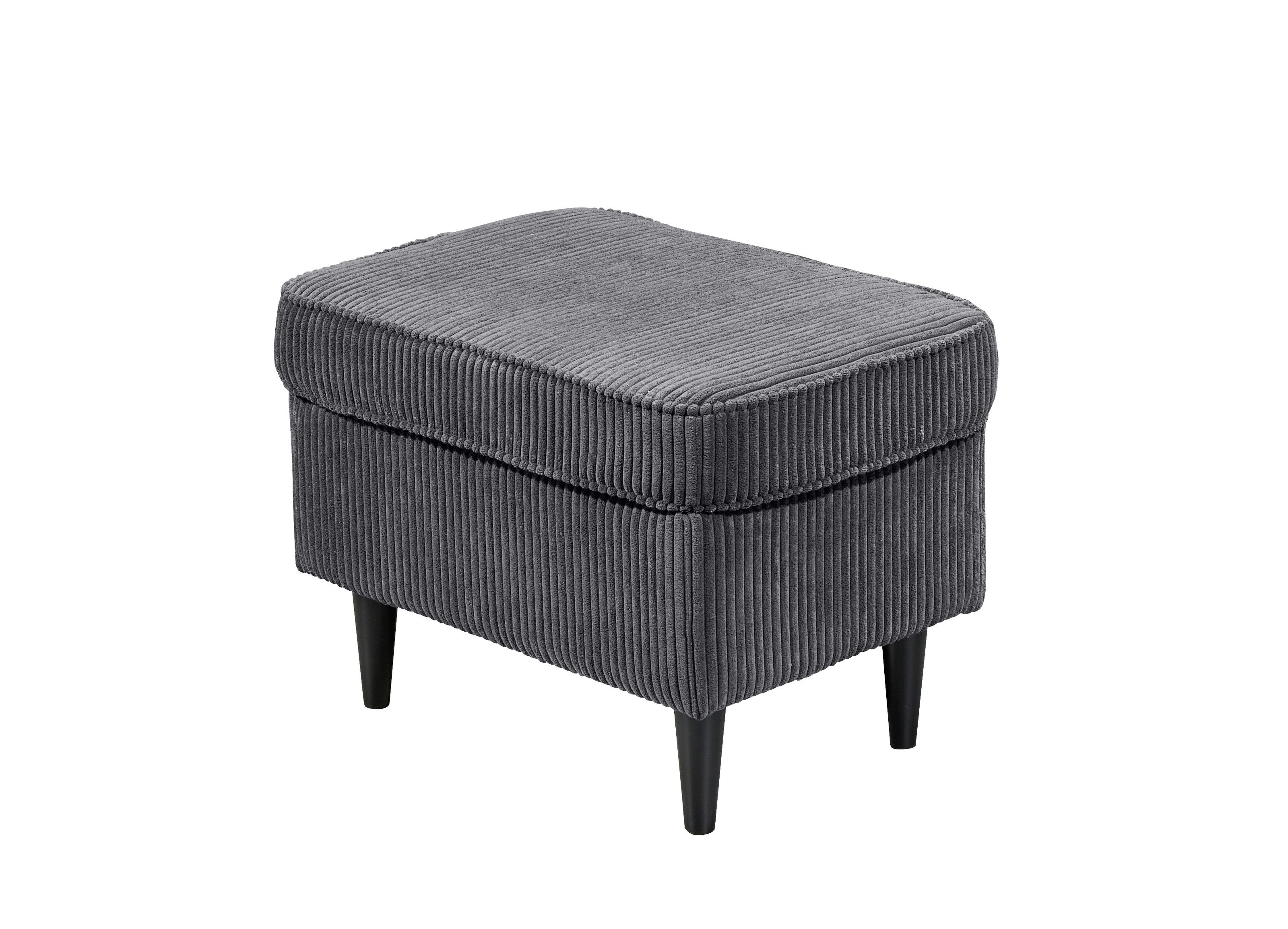 freiraum Fußhocker OSKAR, in ash, Stoffbezug, weich, 100% Polyester - 63x43x42cm (BxHxT)