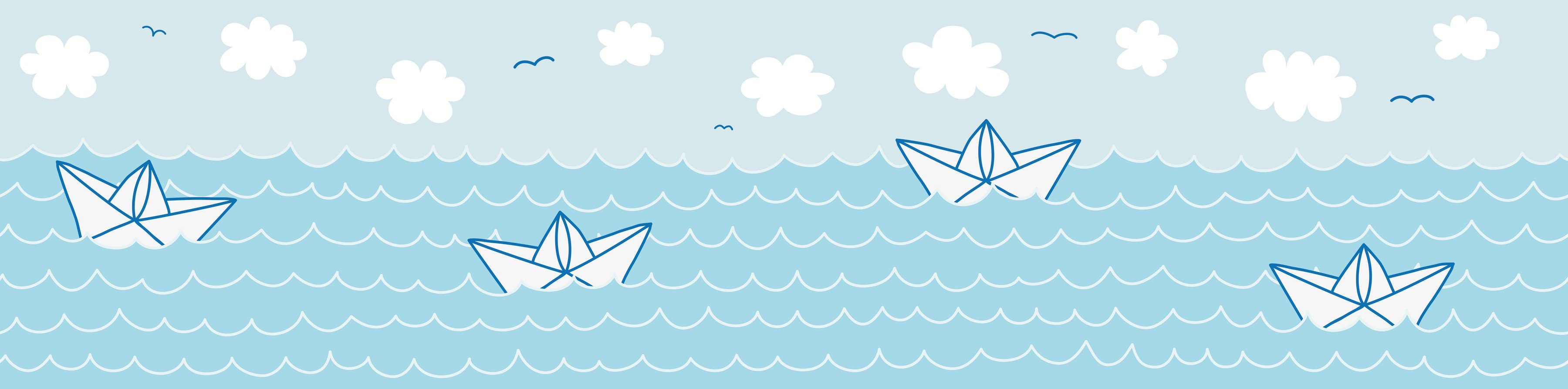 A.S. Création Bordüre Paper Boat Love, glatt, Motiv, abstrakt, naturalistisch, Papier Wand Schräge Tür Borte Wohnzimmer Schlafzimmer Küche Design