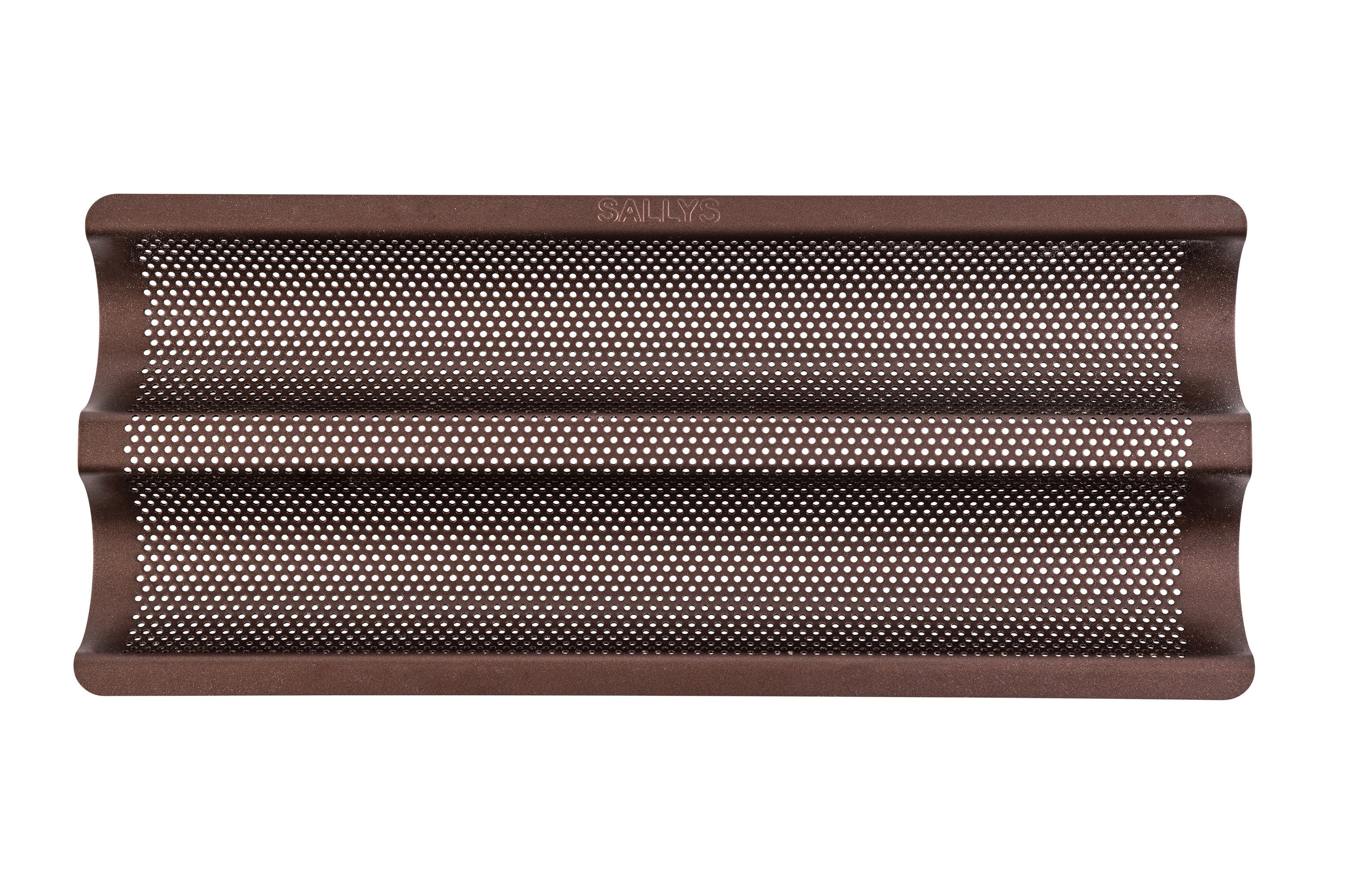 Sallys Baguetteblech Antihaft, Spülmaschinengeeignet, für 2 Baguettes, Abgekupfert