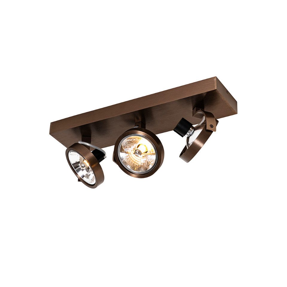 Qazqa LED Aufbaustrahler Go, ohne Leuchtmittel, Warmweiß, QAZQA Aufbau­spot, g9, Bronze, Aluminium, Design