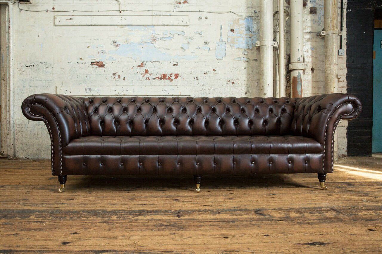 JVmoebel Chesterfield-Sofa, Chesterfield Sitzer 265 Couch Design Sofa 4 cm Sofa