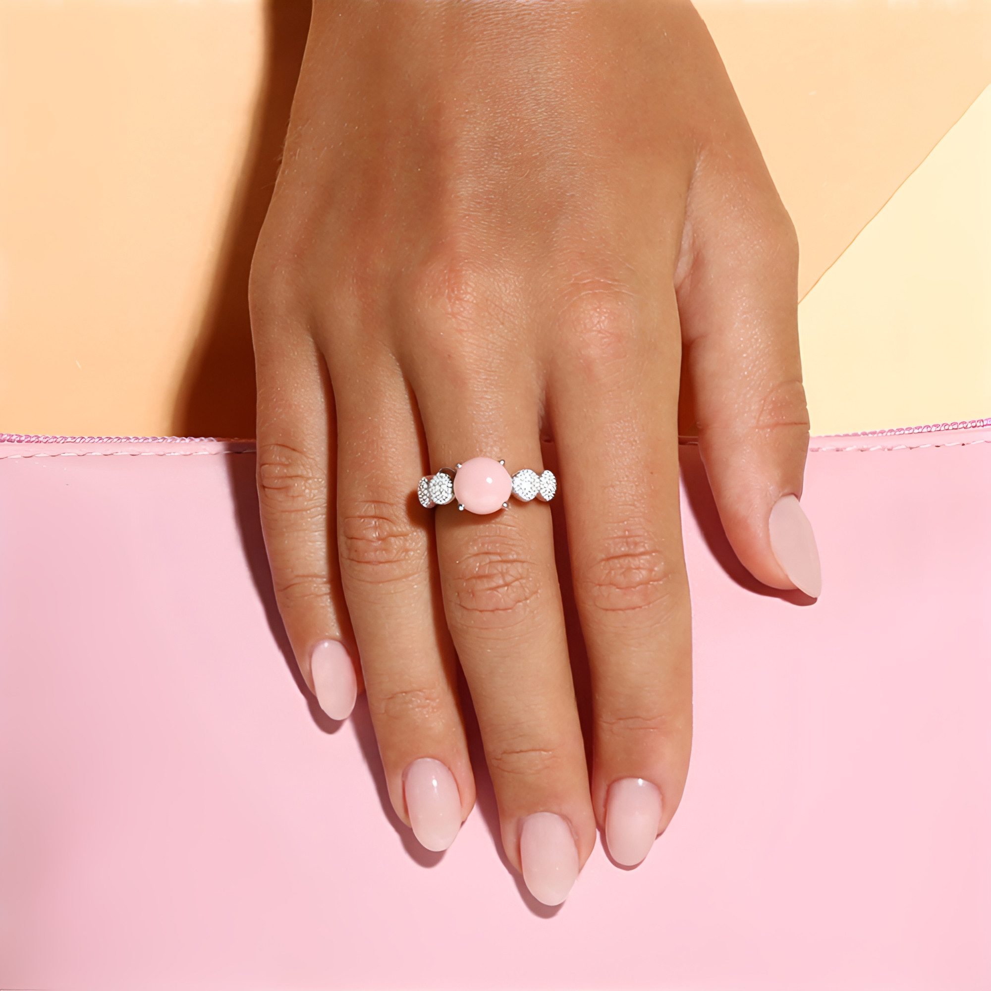 Cavill Silberring Rosa Opal Sterling Silber Ring (1-tlg)