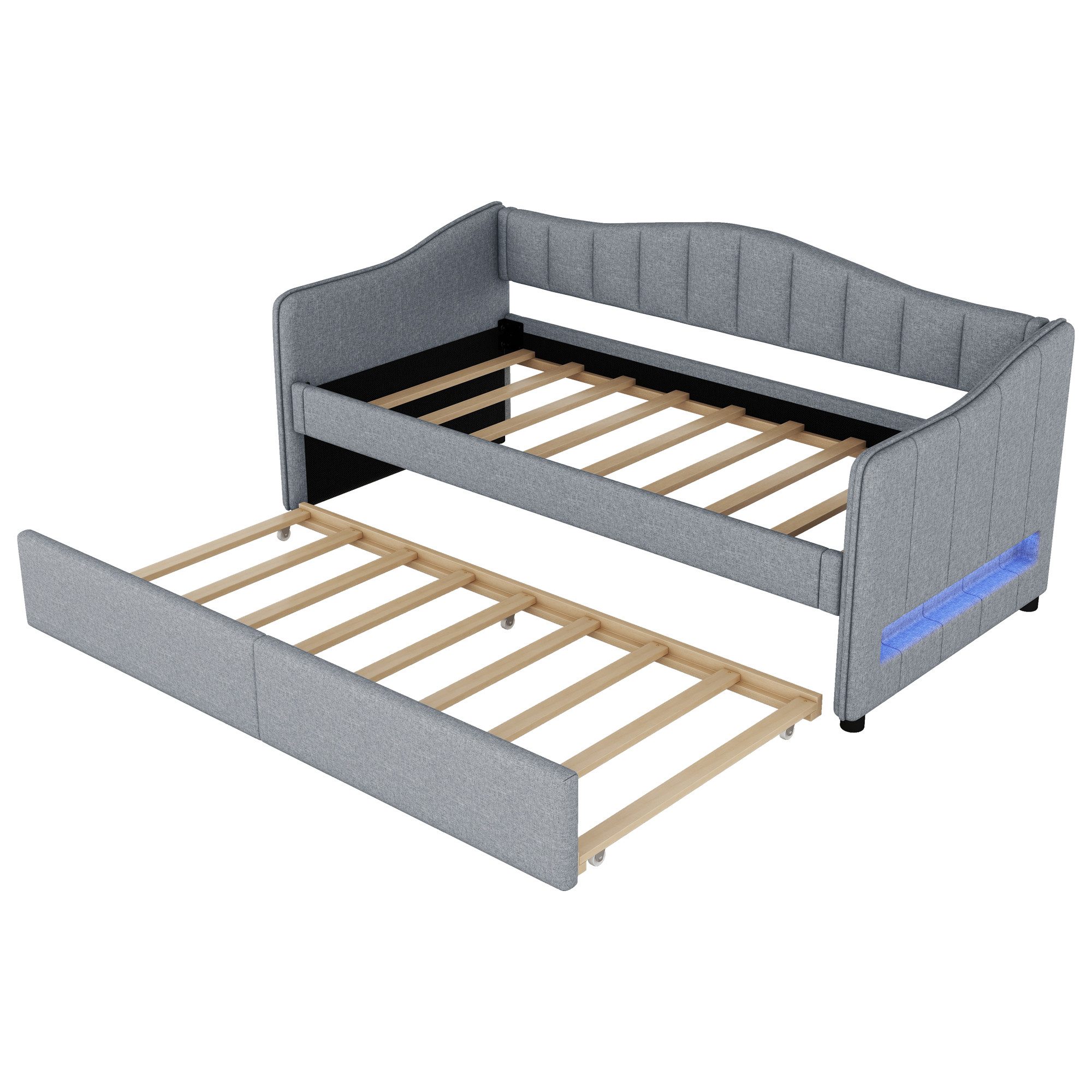 SOFTWEARY Schlafsofa mit Gästebett und LED-Beleuchtung, günstig online kaufen