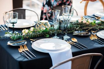 Fiora Tischdecke Leinenoptik Lotuseffekt Tischtuch bügelfreie Tischdecke mit Fleckschutz, uni fleckenabweisend