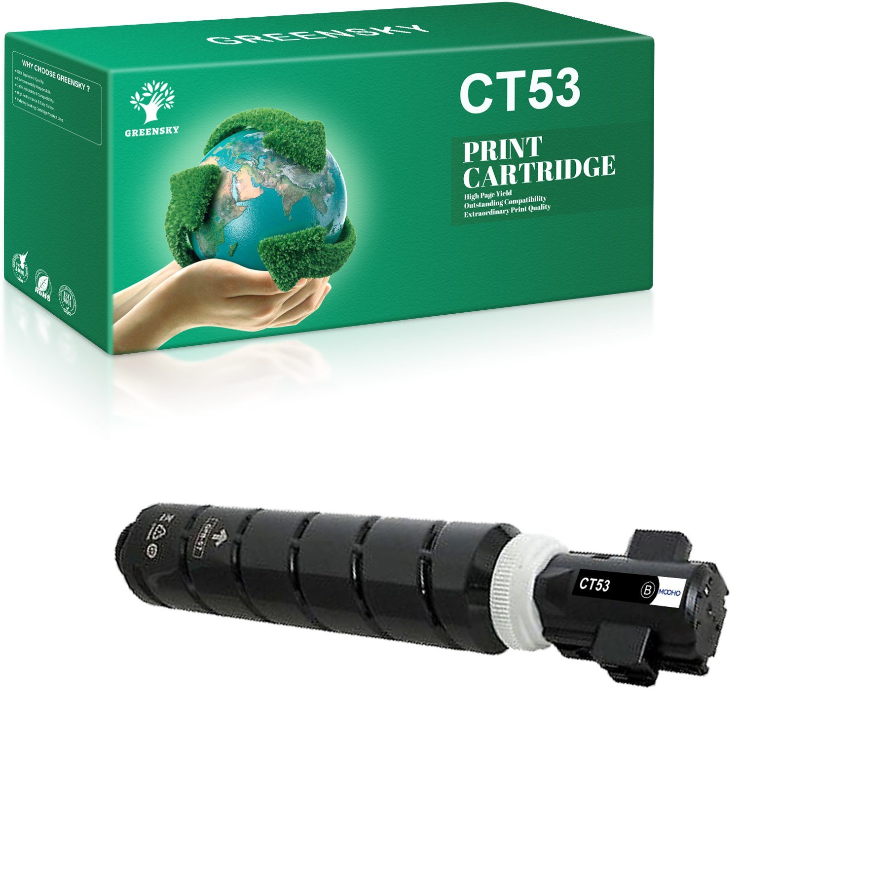Greensky Tonerpatrone Toner Schwarz kompatibler für Canon C EXV53 C-EXV 53, (ca.42.100 Seiten), für Canon IR4525i IR4535i IR4545i IR4551i IR4555i