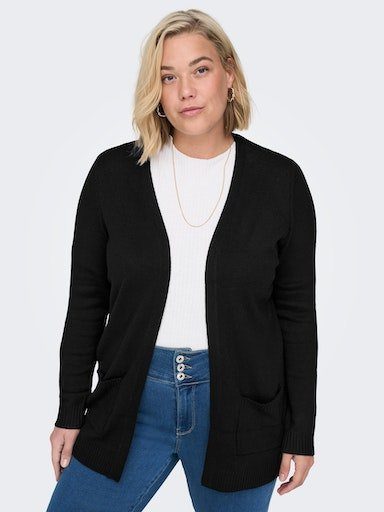 NOOS KNT ONLY Strickjacke CARDIGAN Black CARMAKOMA OPEN L/S CARESLY