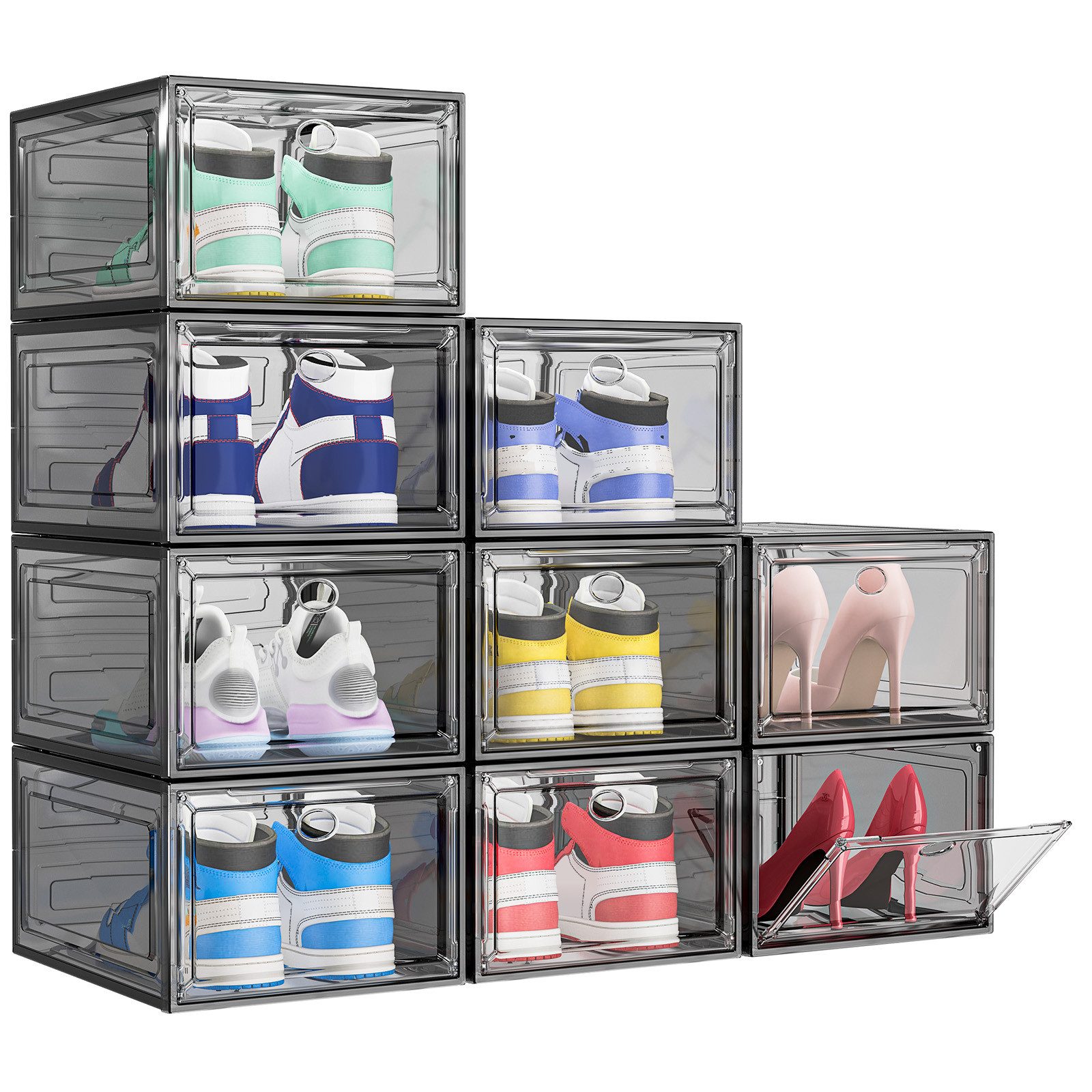POPOLIC Schuhkiste Schuhbox Schuh-Organizer, Stapelbare Schuhaufbewahrungsb günstig online kaufen