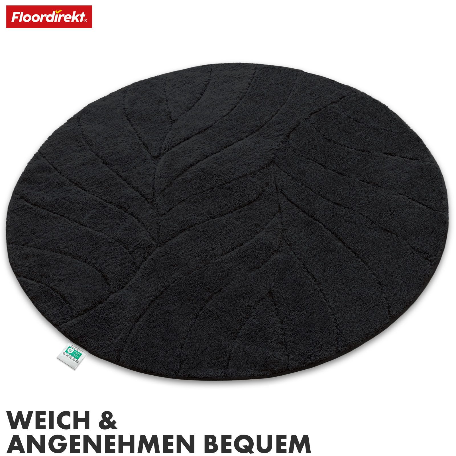 Floordirekt Badematte Maris, ausfranssicher, verschiedene Farben, aus weicher Mikrofaser, Höhe 30 mm, rutschhemmend beschichtet, fusselfrei, Polyester, Rund, 120cm Durchmesser, für Fußbodenheizung geeignet