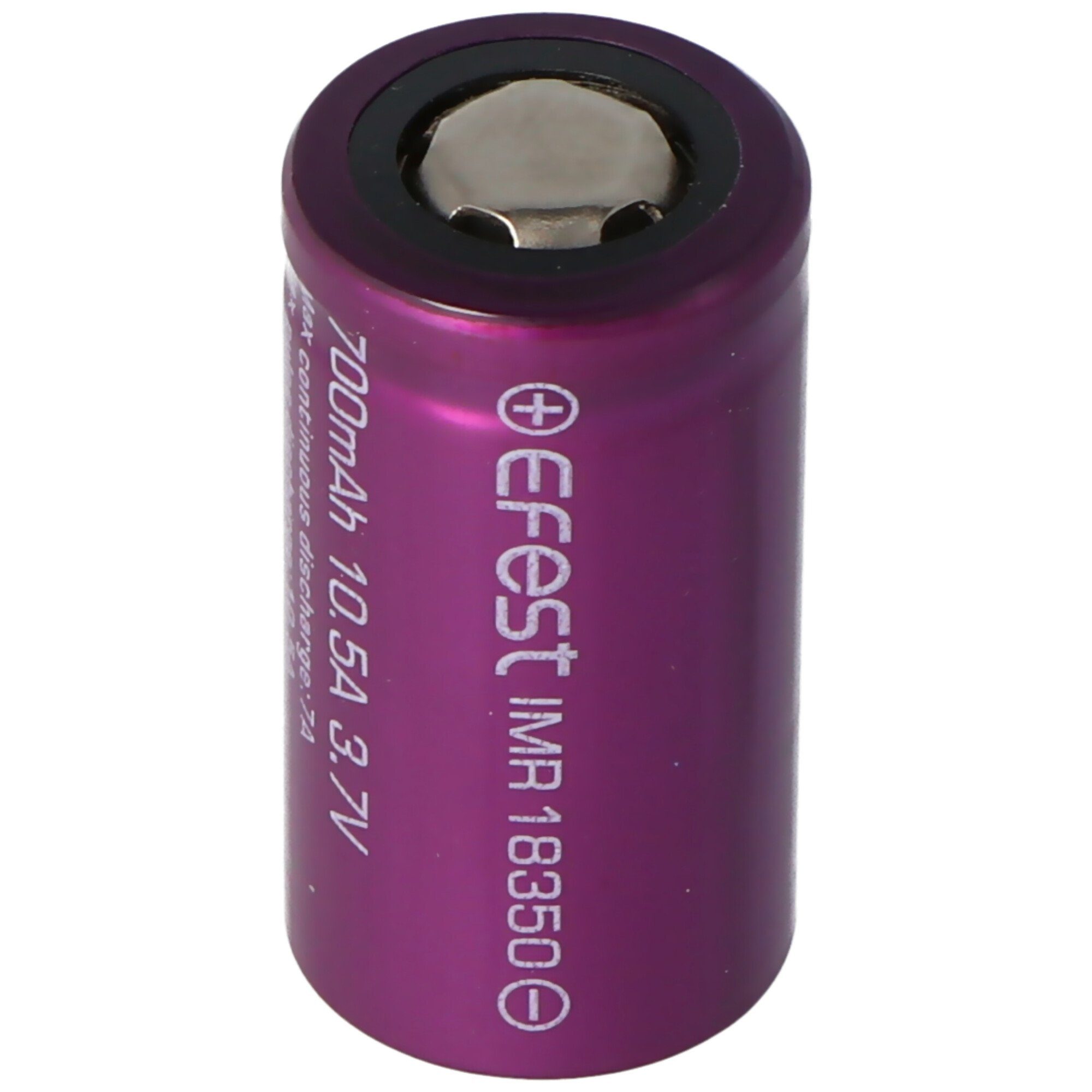 Li-Ion-Akku - V) 700 Efest EFEST mAh IMR18350 Purple 3,7V (Pluspol Akku (3,7 700mAh flach)