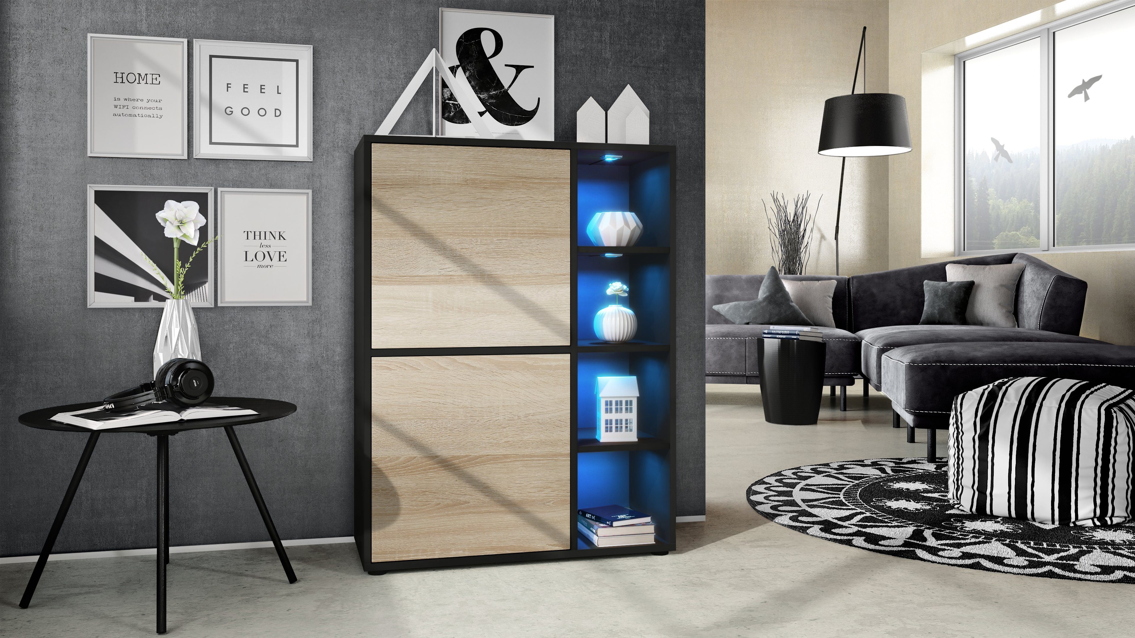 Vladon Highboard Cuba (Anrichte mit 2 günstig online kaufen