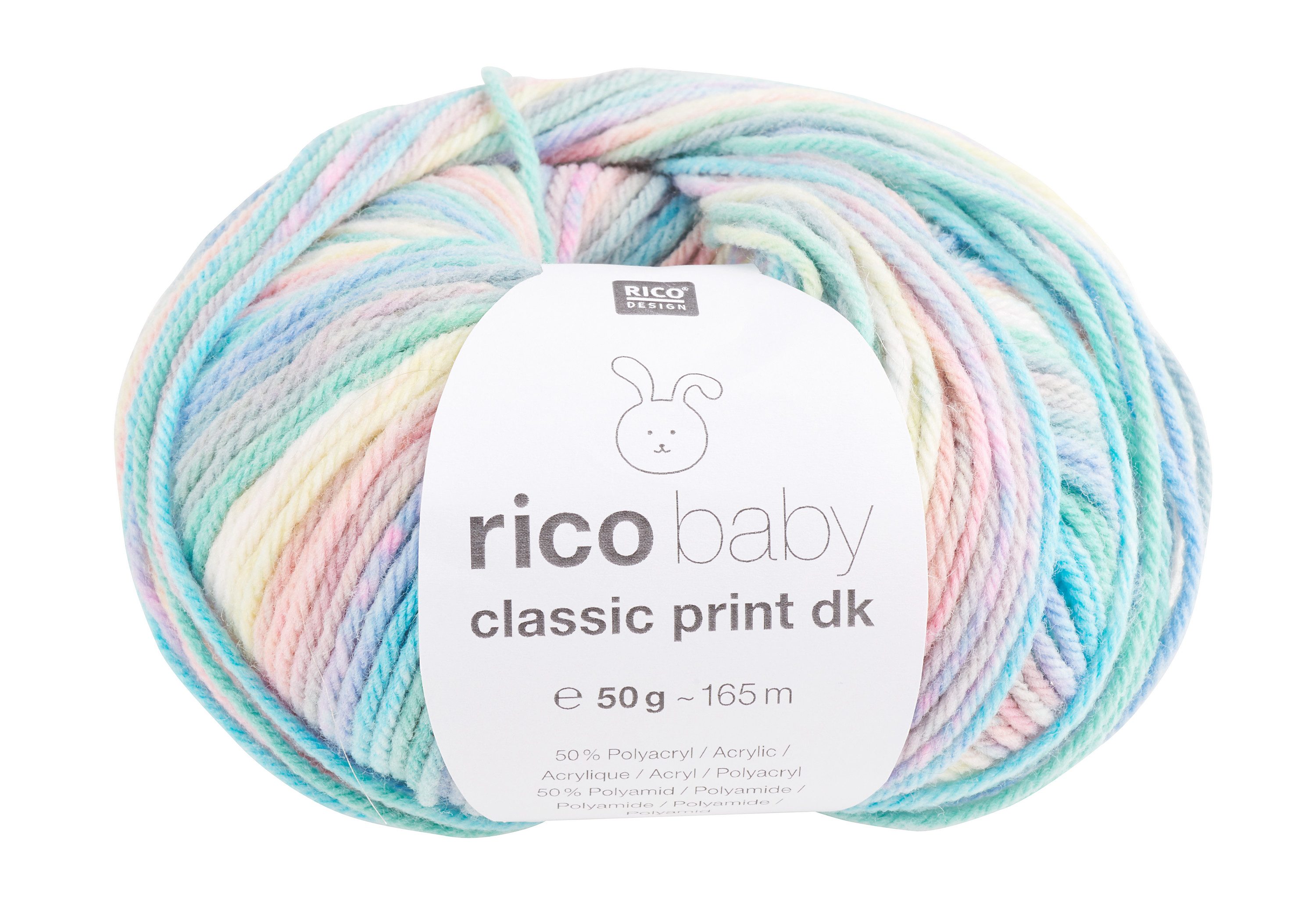 Rico Design Classic Print DK Häkelwolle, 50 g, 165 m