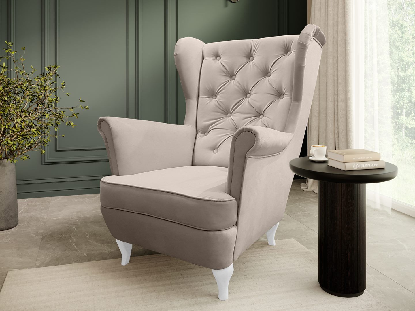 Beautysofa Ohrensessel Sessel FALCO Chesterfield Wohnzimmersessel günstig online kaufen