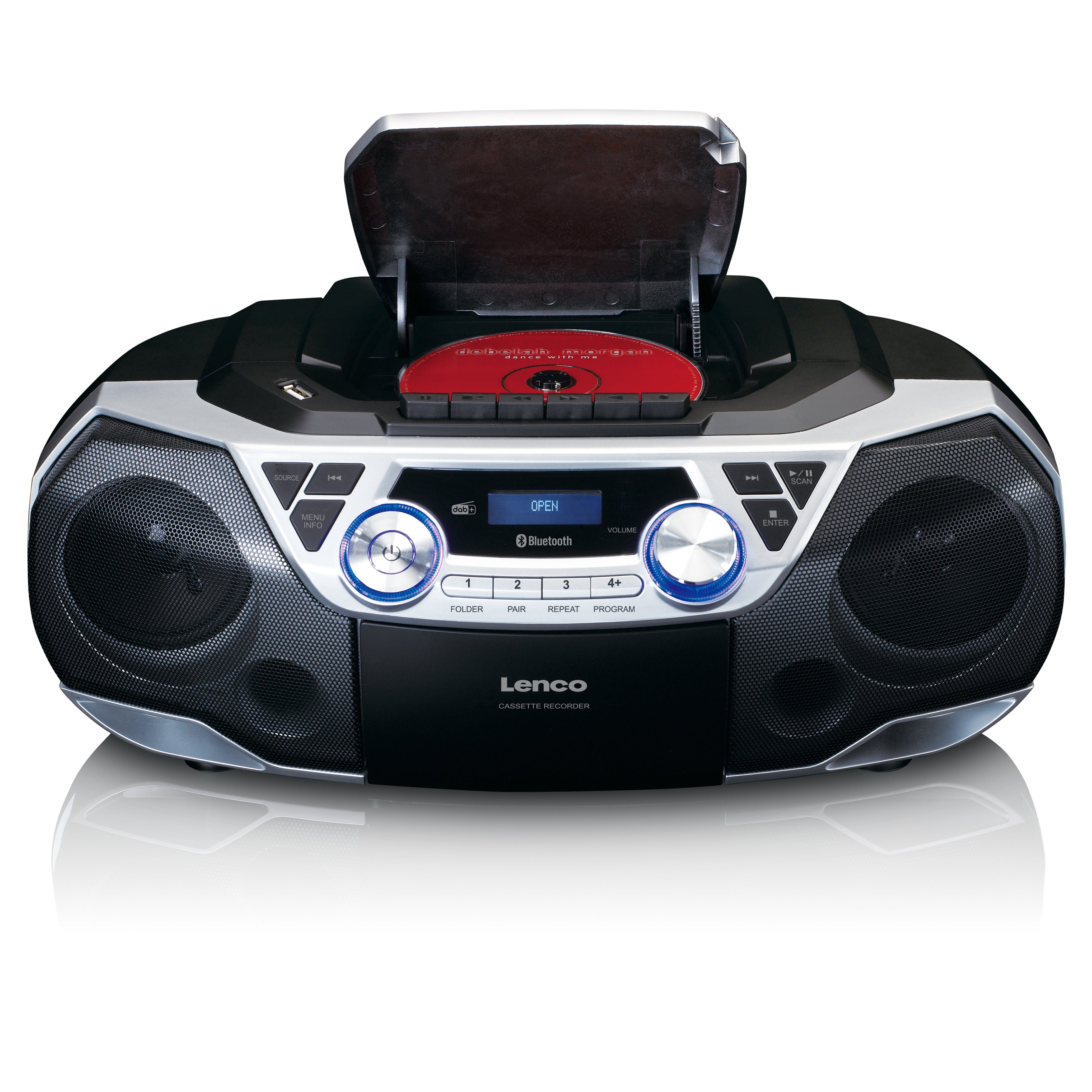 Lenco SCD-720SI Digitalradio (DAB) (DAB+,FM, 12 W, XXL-Boombox mit 6W-RMS Bluetooth 5.0, MP3/CD-Player & Batterie/Strom)