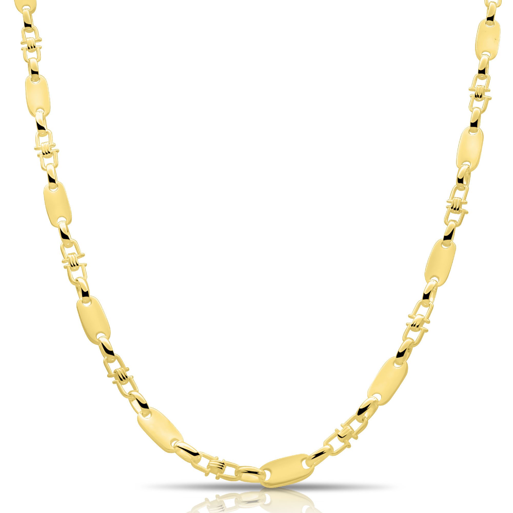 Tony Fein Kette ohne Anhänger Plattenkette 6mm 585er Vergoldet Karabinerver günstig online kaufen