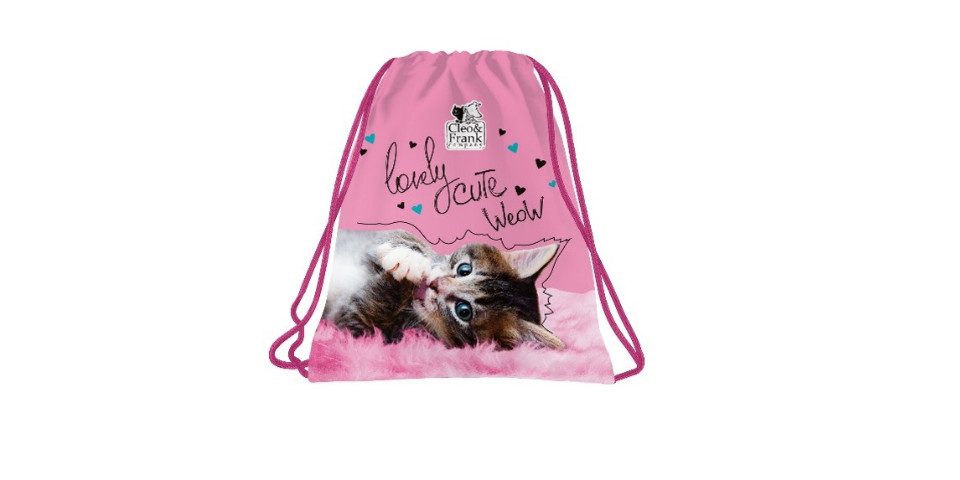 GOLDKIDS Turnbeutel Kordelzugbeutel - Kordelzug String Schwimmbeutel Kordelzug (Rucksack Streifen für, 1-tlg., Fitnessstudio Schwimmen Schuhbeutel), - Katze Motiv - 41 x 35 cm