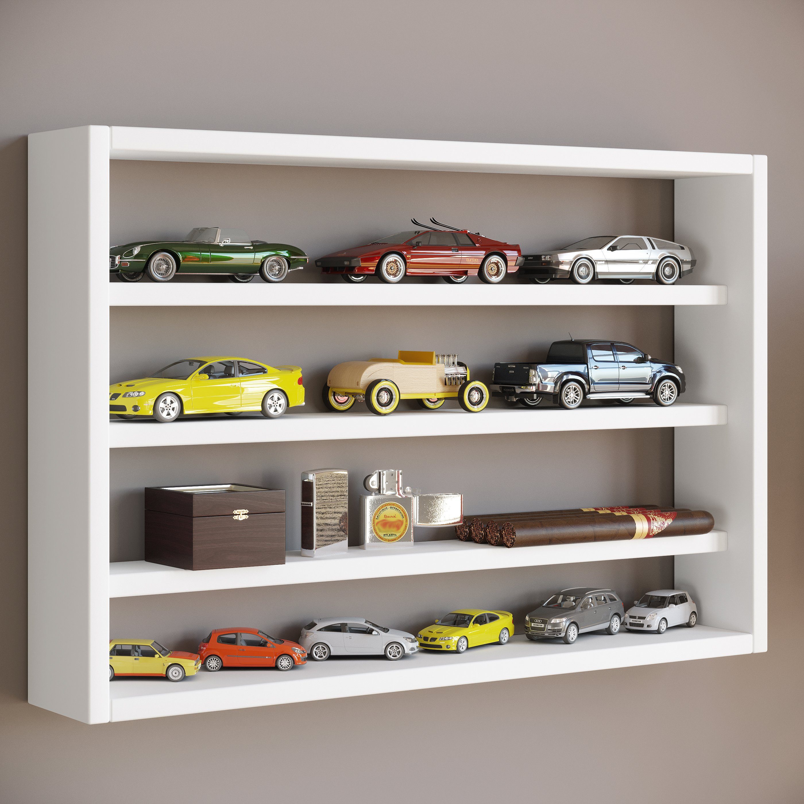 VCM Hängevitrine Holz Wandregal Wandvitrine Regal Deko Osado M