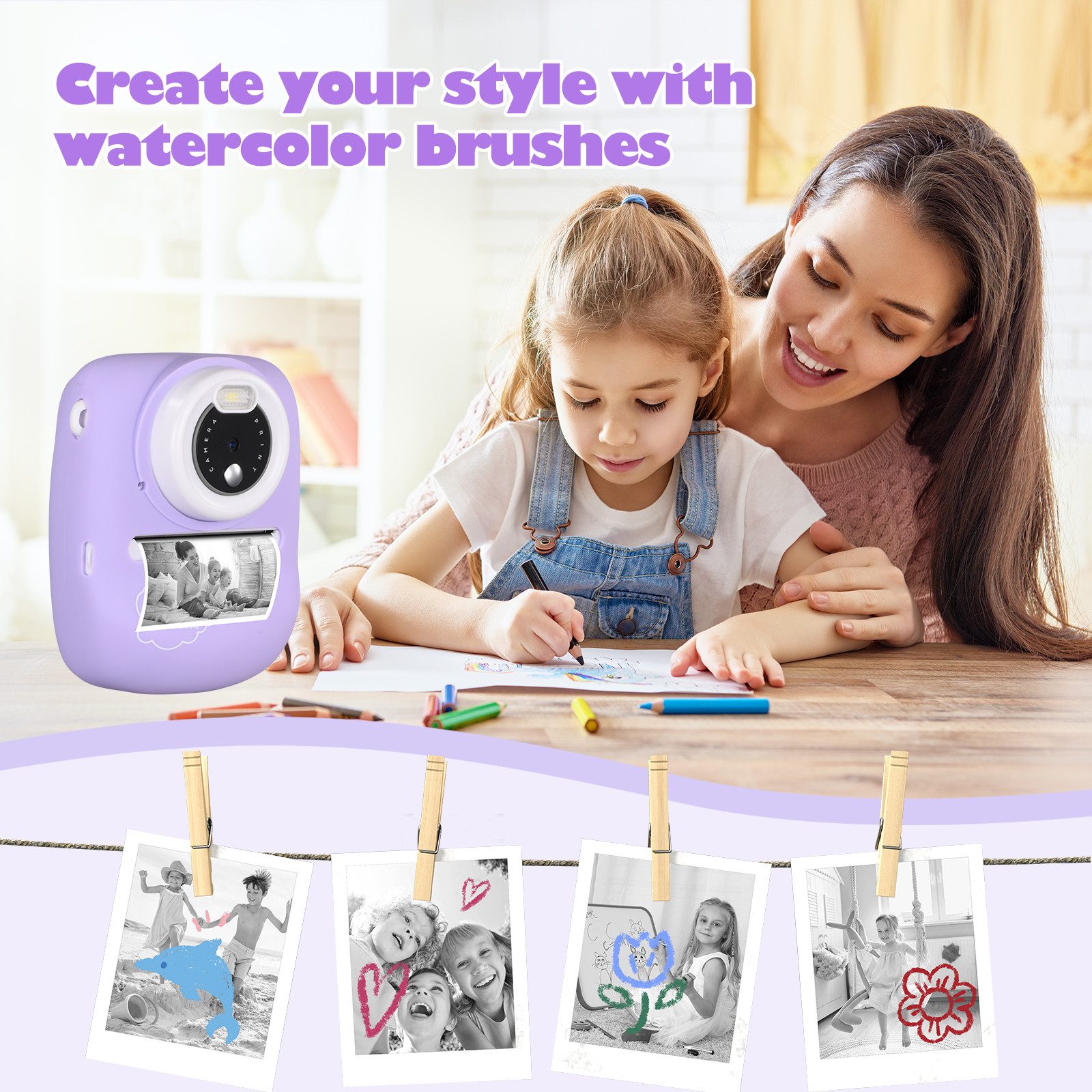 FANNOU Kinderkamera 30 MP 1080P Selfie-Digitalkamera Kinderkamera (ideal als Geschenk für Jungen und Mädche) – Bild 5 von 5