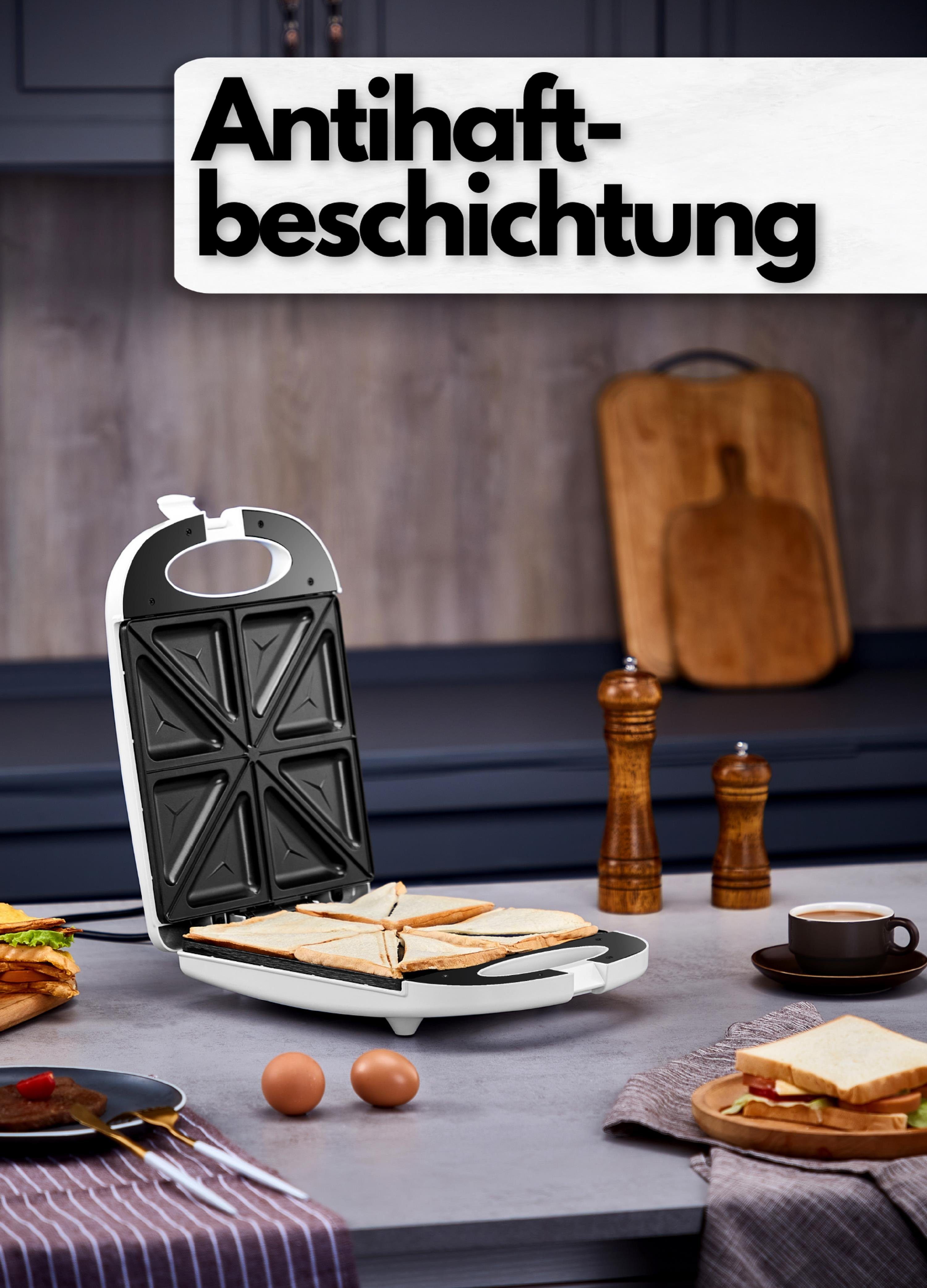 W, STEINBORG Anti-Haftbeschichtung Cool-Touch-Gehäuse, Sandwichmaker SB-2100, 1200