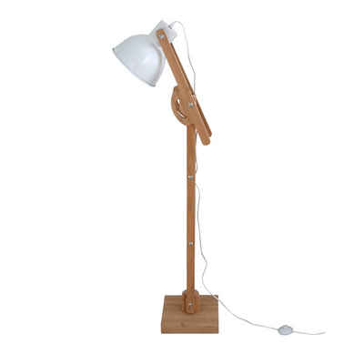 Grafelstein Stehlampe BELFORD natur weiß aus Holz und Metall Gelenkarmlampe