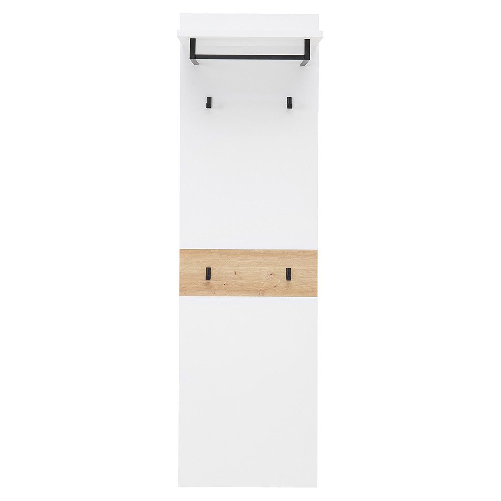 Lomadox Garderobe MANRESA-36-WHITE, Шкафыpaneel, 120 cm breit, Hutablage, Kleiderstange, 4 Haken
