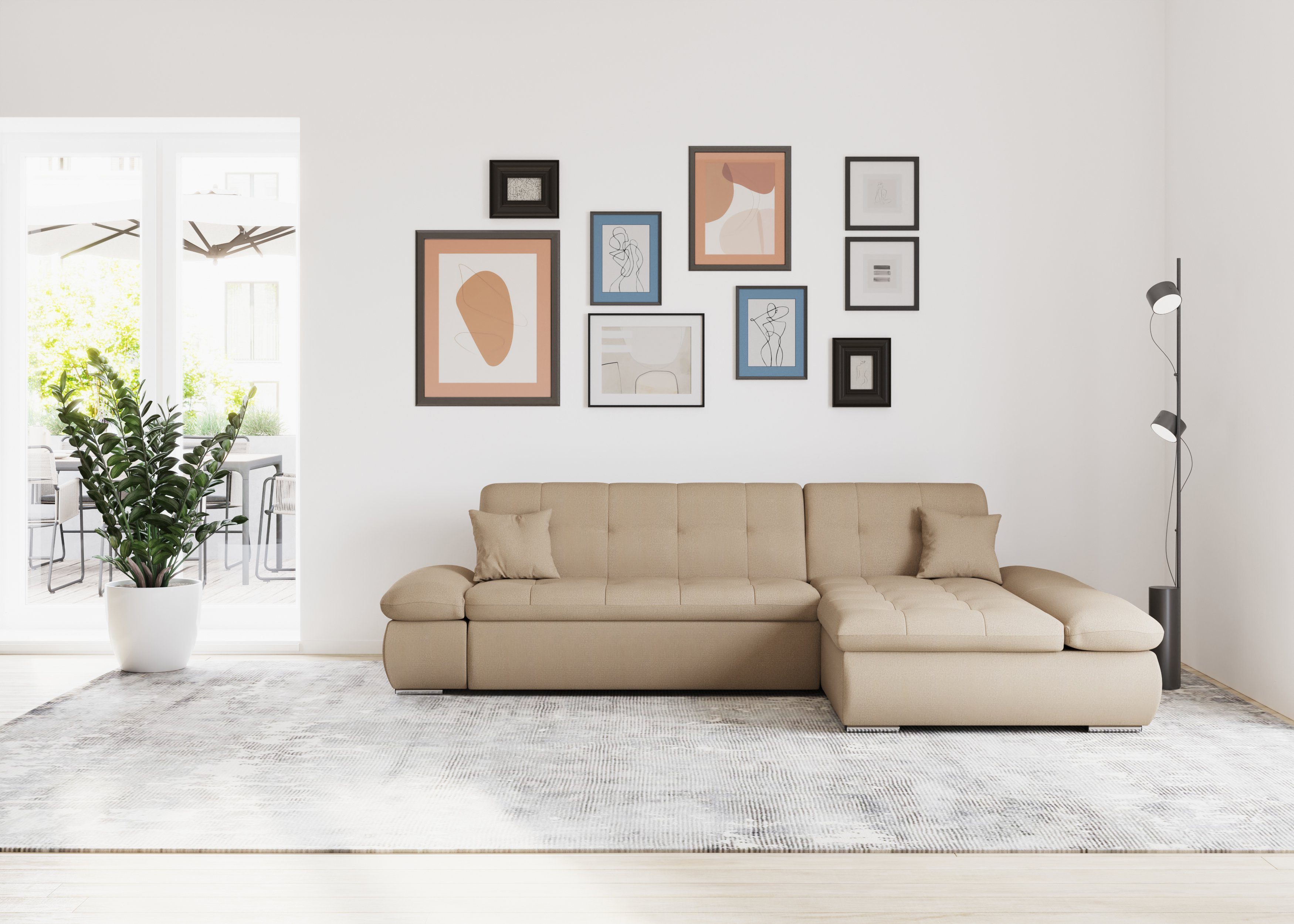 DOMO collection Ecksofa "Moric, L-Form, XXL-Sofa - Breite 300cm", wahlweise günstig online kaufen
