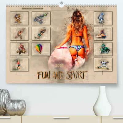CALVENDO Wandkalender Fun and Sport (Premium, hochwertiger DIN A2 Wandkalender 2023, Kunstdruck in Hochglanz)