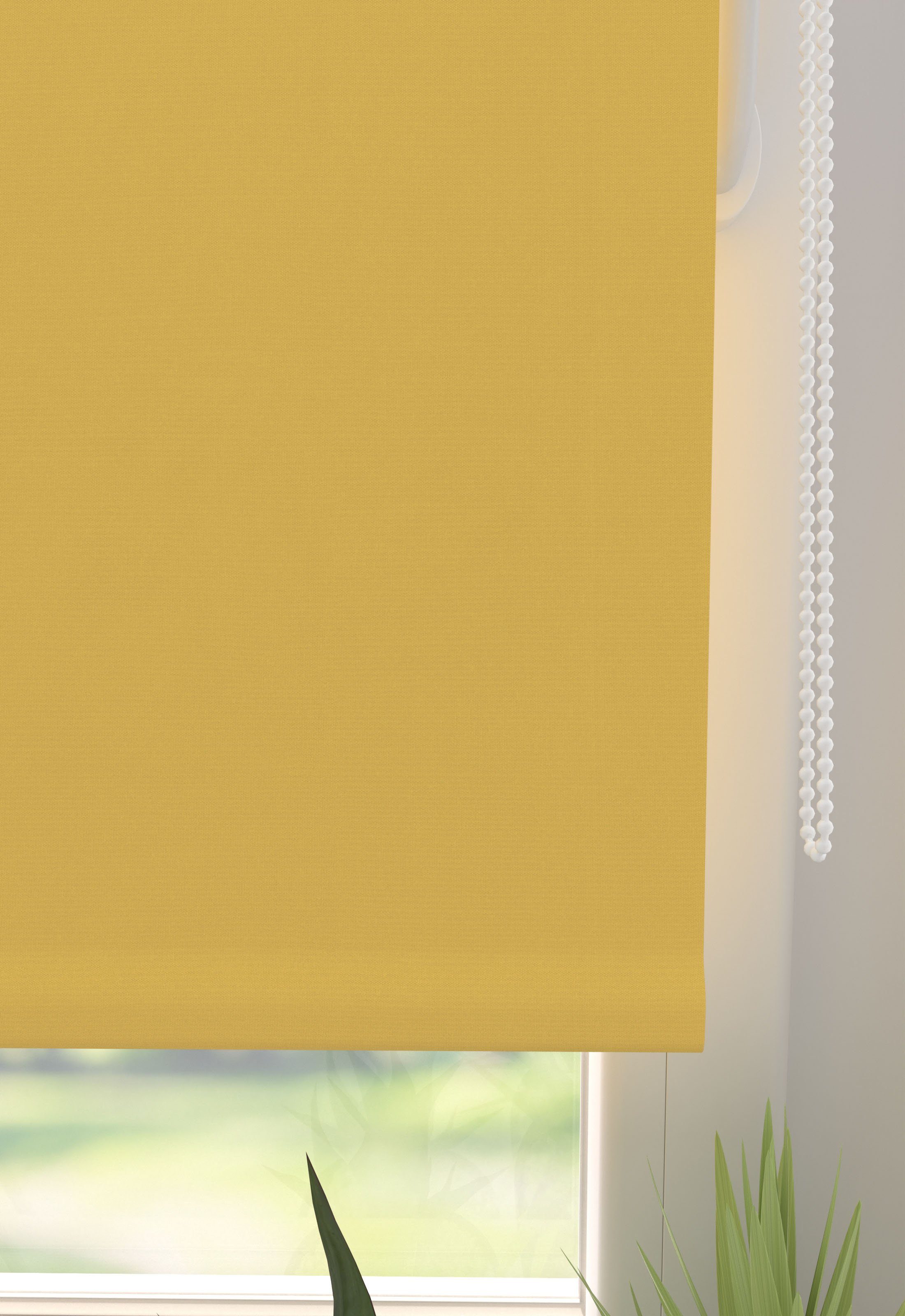 Verdunklungsrollo Ida, my home, oder silberfarbene Schraubmontage, Klemm- Bohren, freihängend, Bohren/ohne oder Schraubmontage, verdunkelnd, mit Klemmfix Thermobeschichtung gelb/gelb