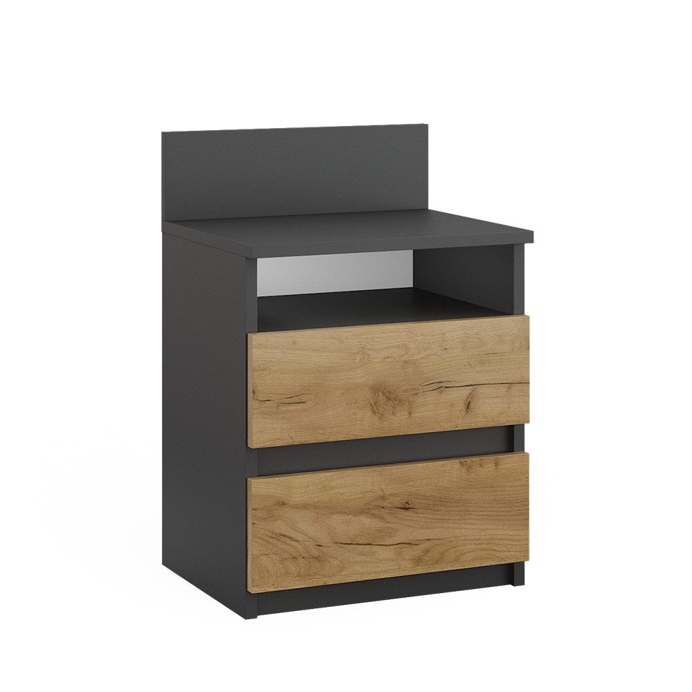 Vicco Nachtschrank Monty, Anthrazit/Eiche, 39.6 x 59.1 cm günstig online kaufen