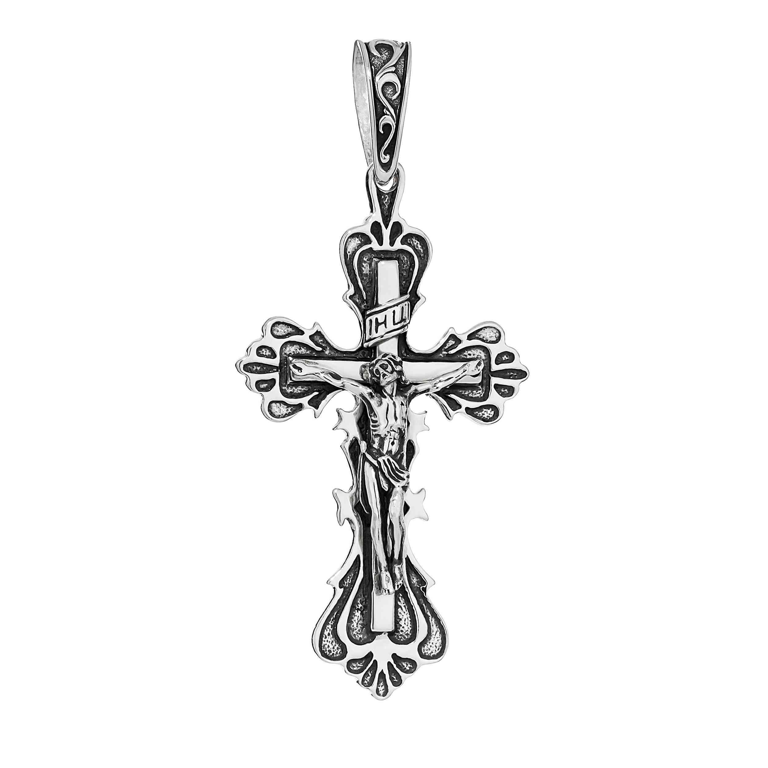 Kettenanhänger Kettenanhänger 925 Silber Kruzifix 60x 35,5mm Göttliche Eleganz im Det