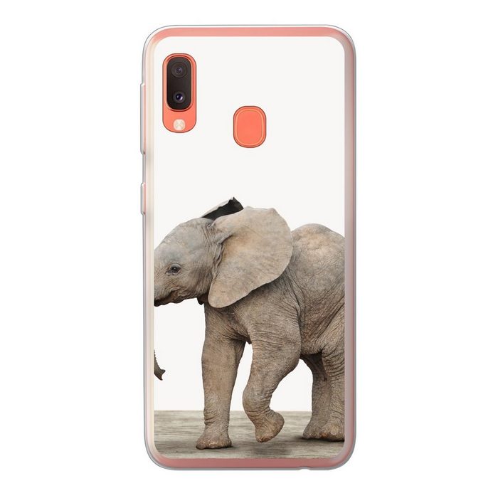 MuchoWow Handyhülle Baby-Elefant - Tiere - Kinder - Mädchen - Jungen Handyhülle Samsung Galaxy A20e Smartphone-Bumper Print Handy