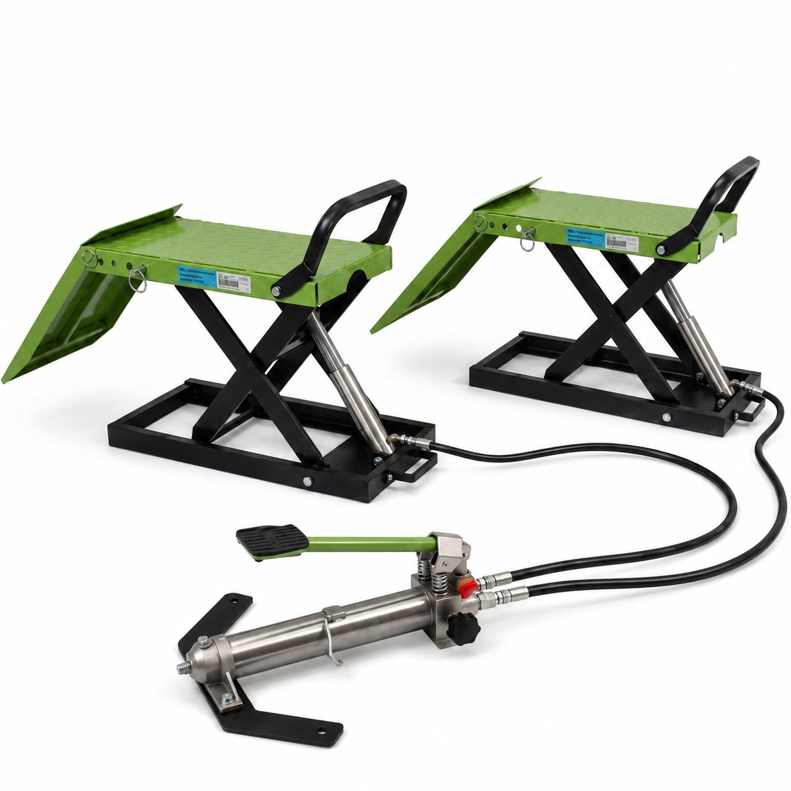 TRUTZHOLM Auffahrrampe Scherenheber hydraulisch 1360 kg Hebebühne PKW Wagenheber Paar, Scherenhubsystem