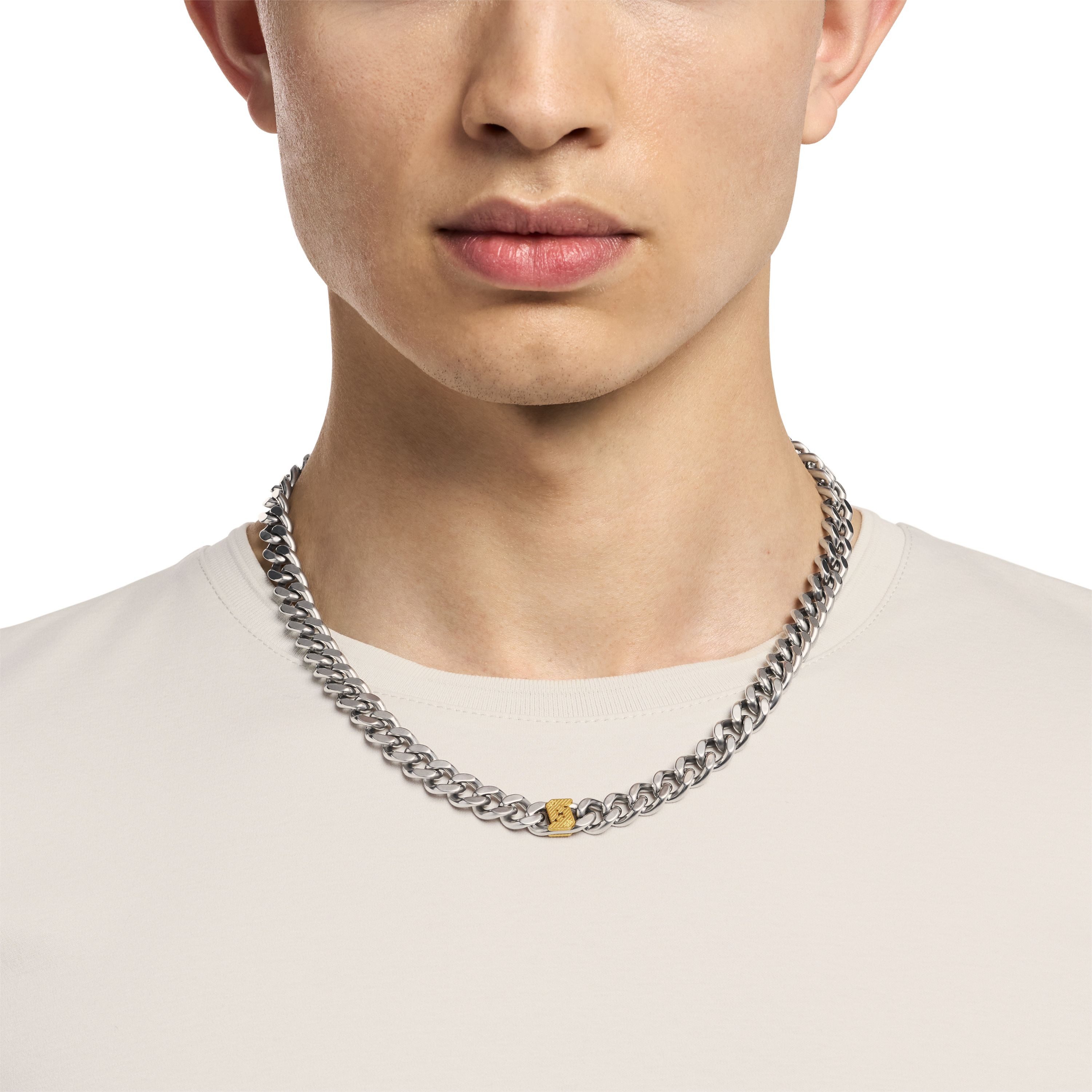 Emporio Armani Kette ohne Anhänger Schmuck Geschenk Edelstahl Bicolor