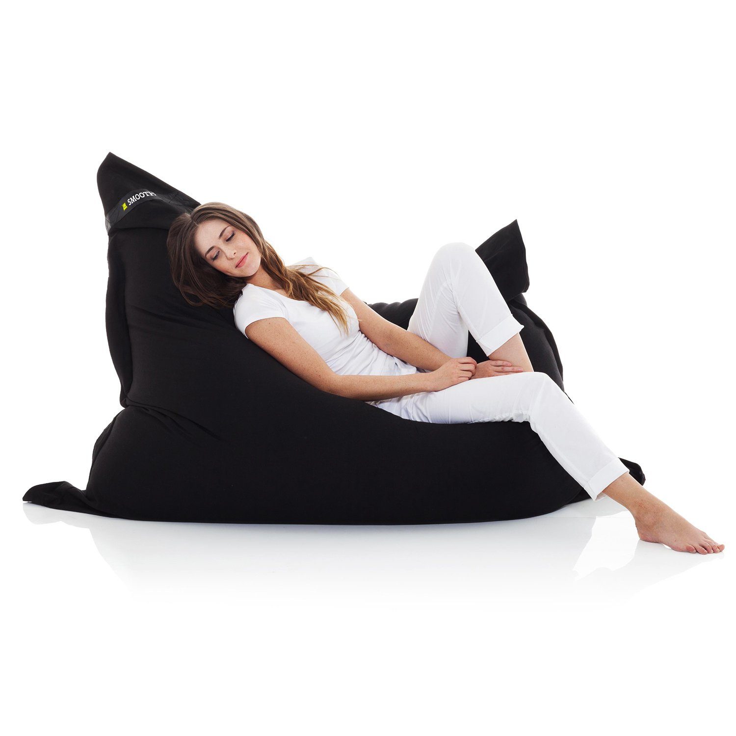 (180 Indoor Sitzkissen XXL Baumwolle Cotton Sessel Smoothy Schwarz x aus cm), 140 Sitzsack Riesensitzsack