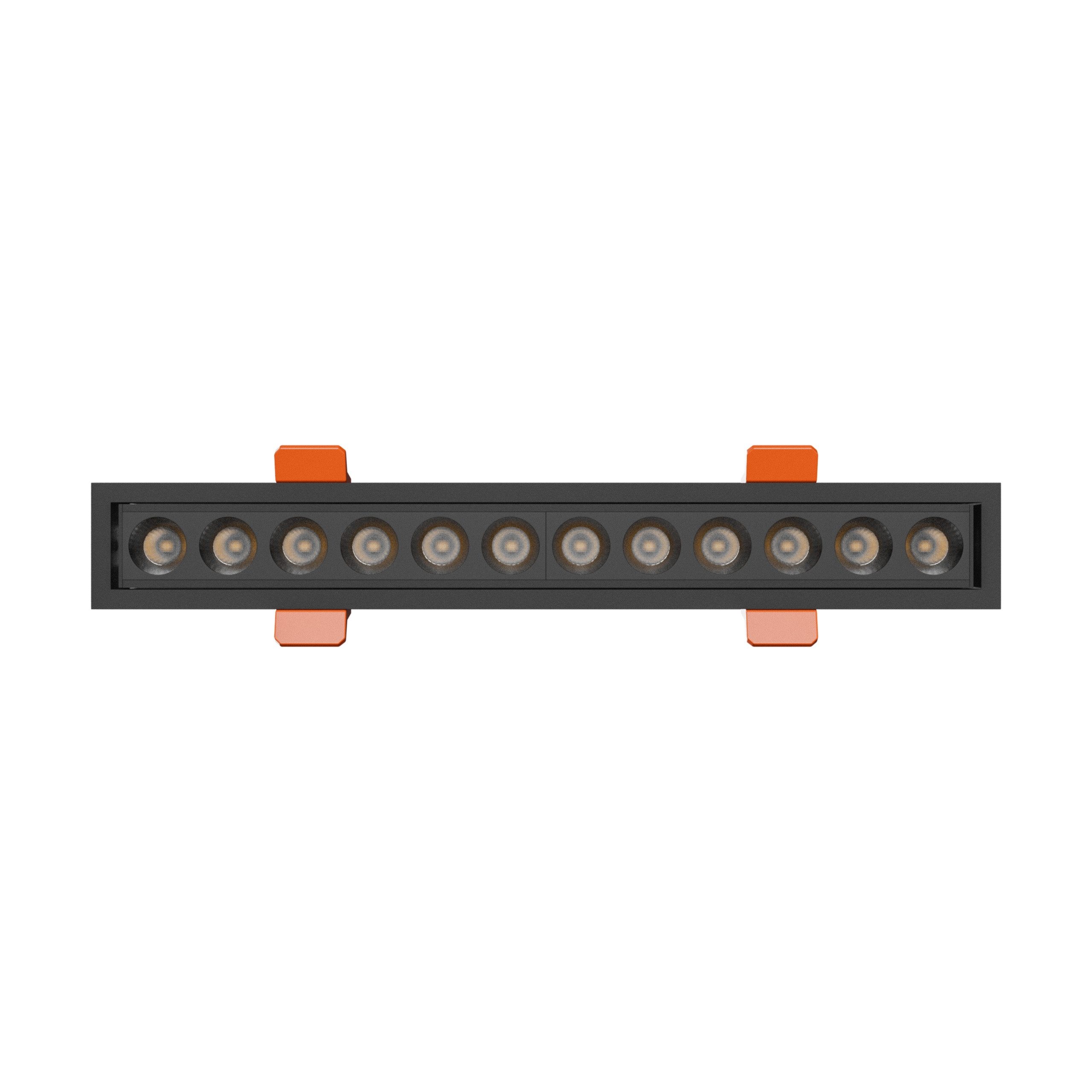 SpectrumLED LED Einbaustrahler LED Einbaustrahler 12W 230V eckig schwarz IP20 1200lm CCT 2700K-4000K, Warmweiß / Neutralweiß, CCT, UGR <19