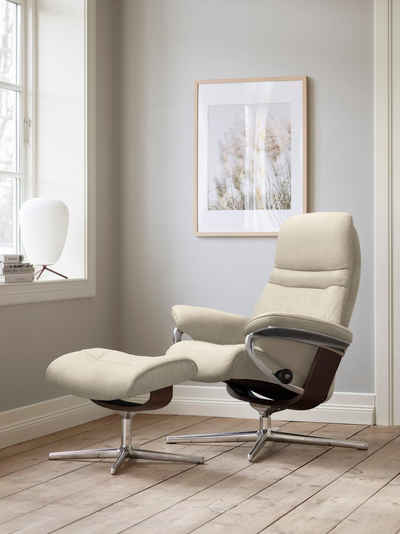 Stressless® Fußhocker Sunrise, mit Cross Base, Größe S, M & L, Holzakzent Braun