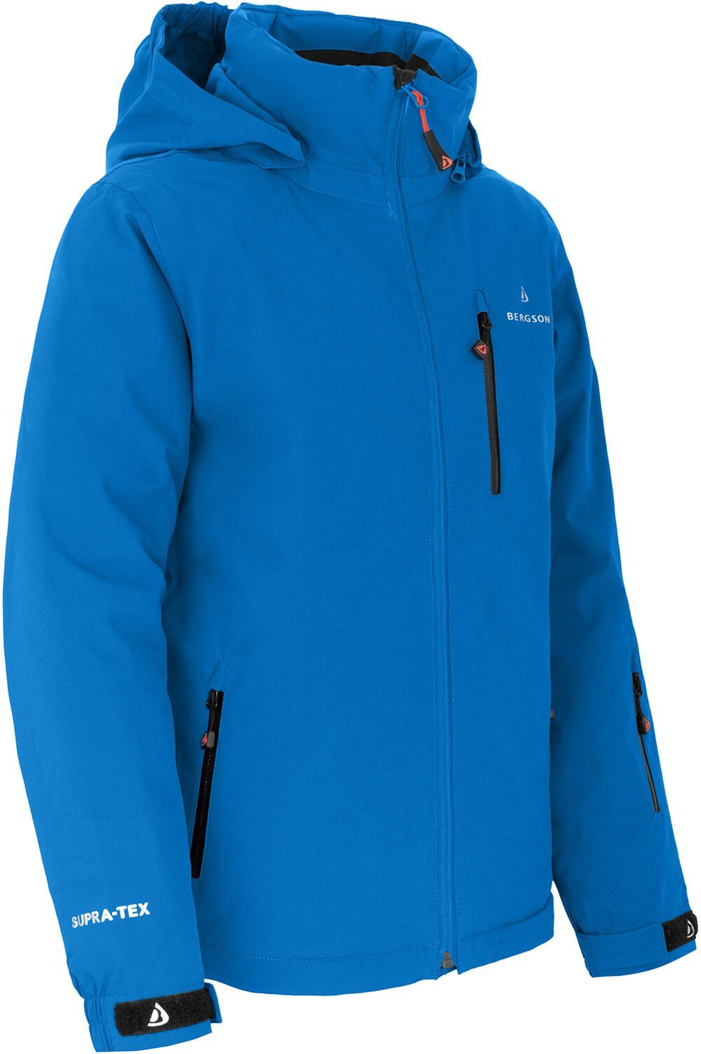 Bergson Winterjacke LUPO Kinder Skijacke, warm wattiert, 20000 mm Wassersäule, Normalgrößen, blau