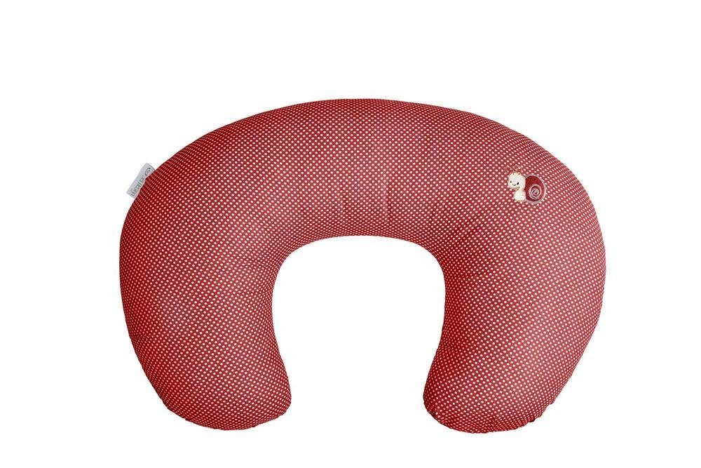 SEI Design Stillkissen Stillkissen Baumwolle 100% Stillmond Bezug Stillhörnchen, klein Schwangerschaftskissen mit Bezug, rot