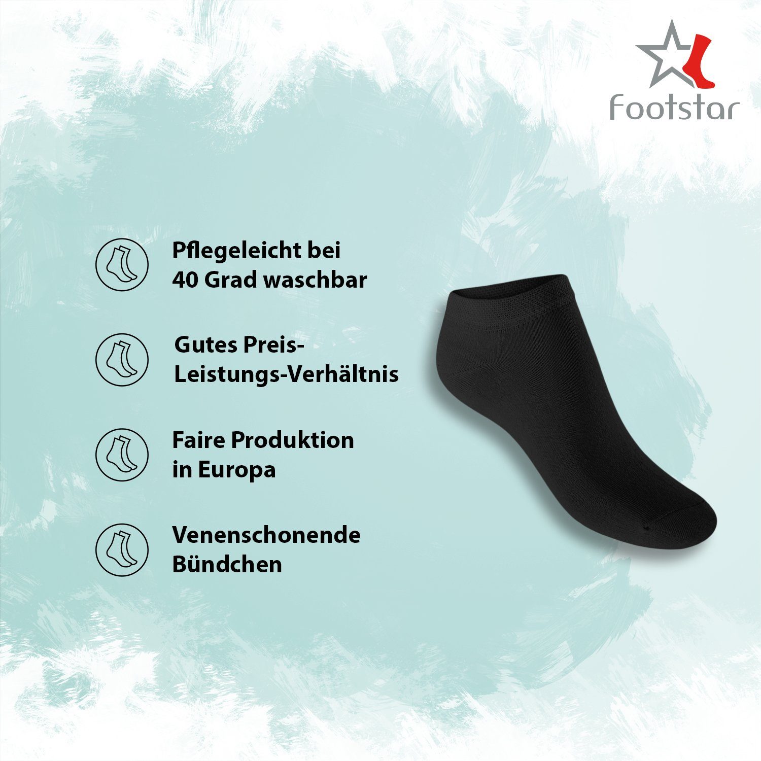 Footstar Füßlinge EVERYDAY! 10 Paar / 20 Paar Damen & Herren Sneaker Socken