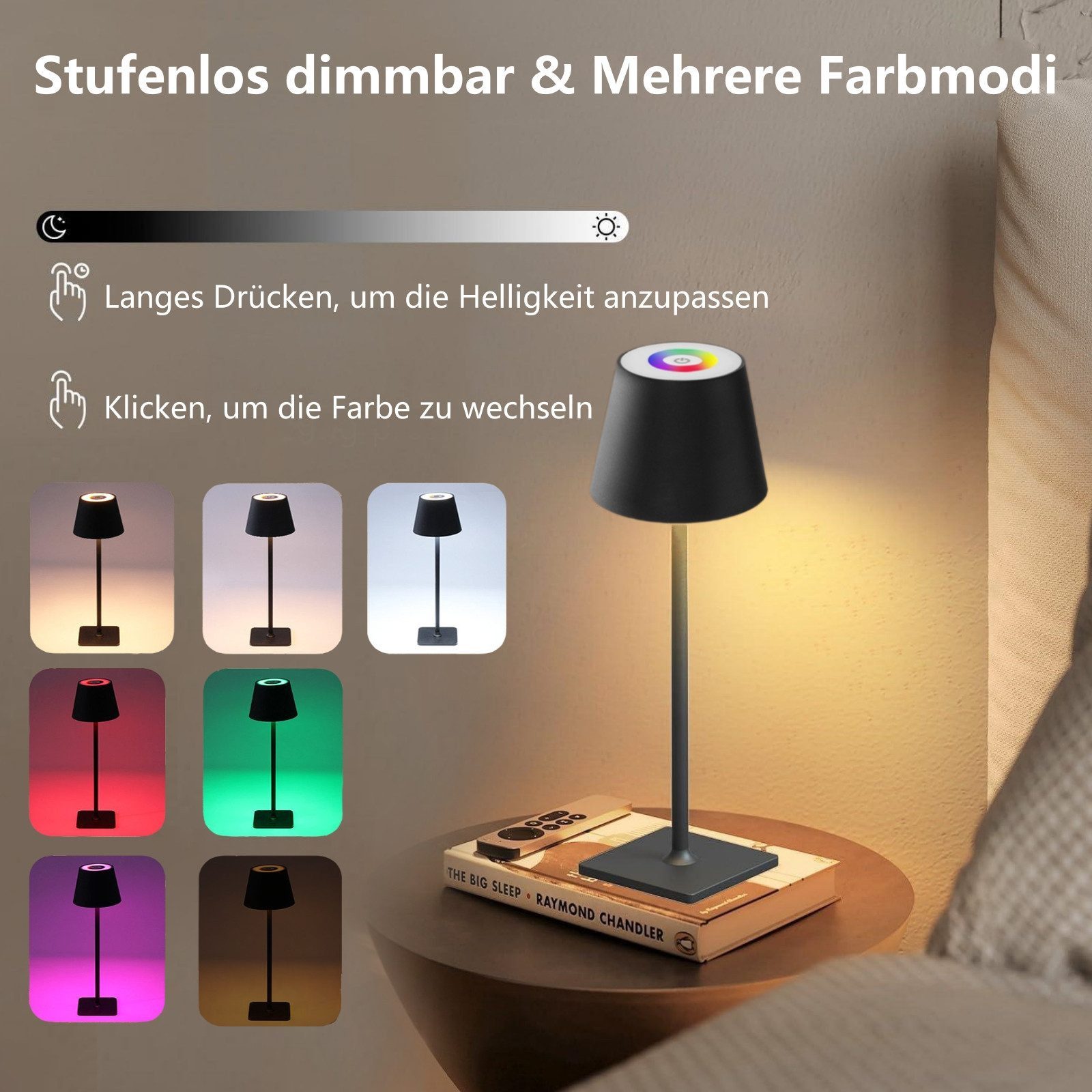 Elegear LED Tischleuchte dimmbare Lampe, Nachttischlampe, günstig online kaufen