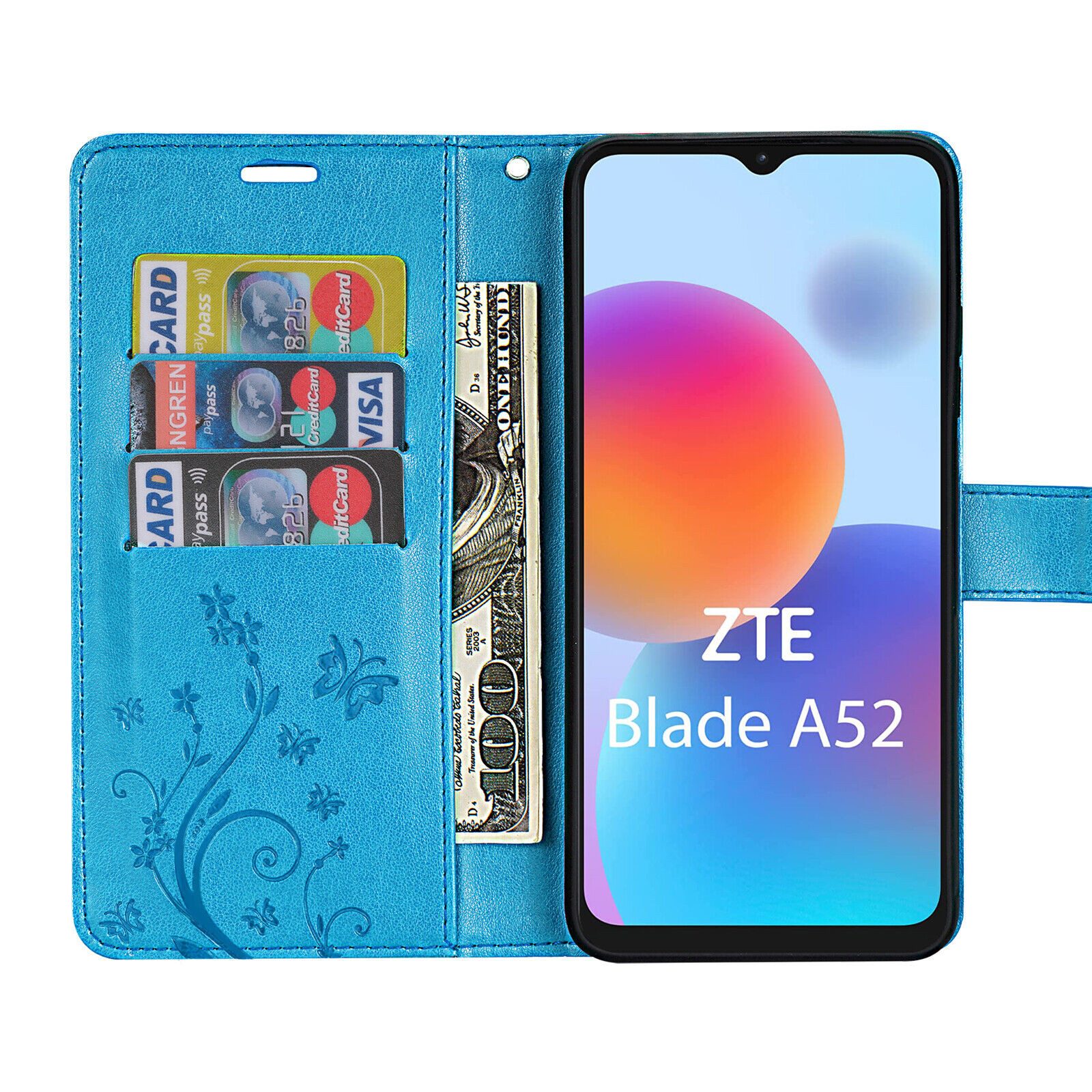 betterfon Handyhülle Handytasche für ZTE Blade A52 Klapphülle Flip Case, Bookstyle-Hülle: Magnetverschluss 3 Kartenfächer & Standfunktion