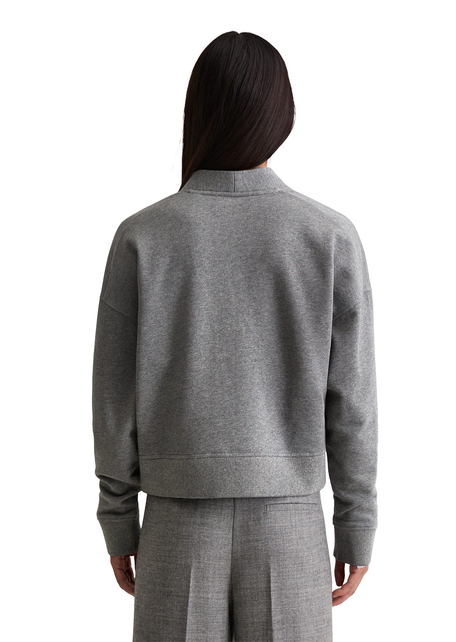 Marc O'Polo Sweatjacke mit Rippstrick-Bund